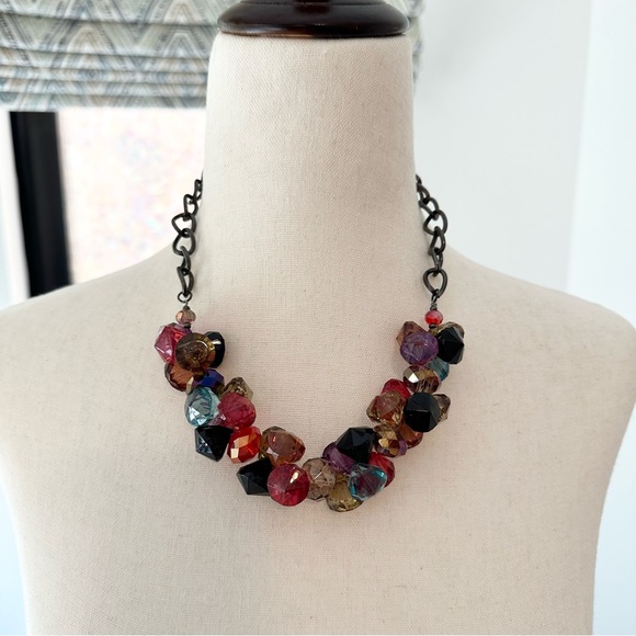 Bold Jewel Tone Statement Necklace - Picture 3 of 14